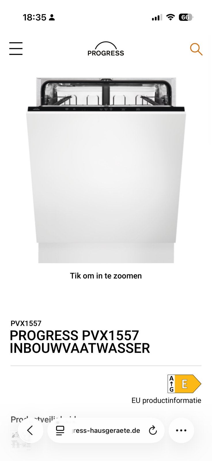 Vaatwasser Siemens PROGRESS PVX1557 -  NIEUW, Ophalen, Minder dan 10 liter, Nieuw, Energieklasse A of zuiniger