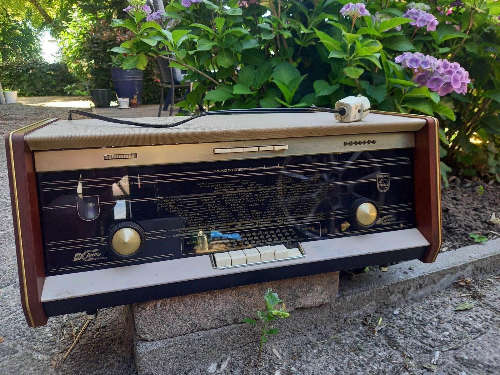 Vintage Philips Buizenradio - Stereofonische Ontvanger, Ophalen of Verzenden, Gebruikt, Radio