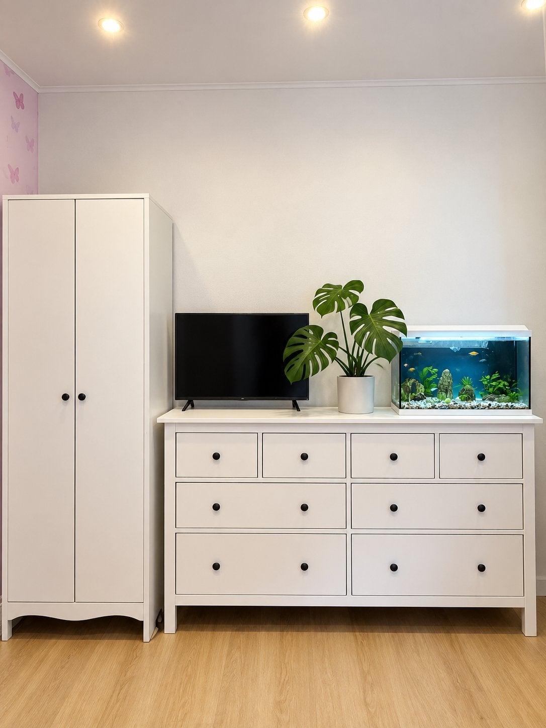 Witte kledingkast en ladekast (IKEA Hemnes), Ophalen, Gebruikt, 50 tot 100 cm, Met lade(s)