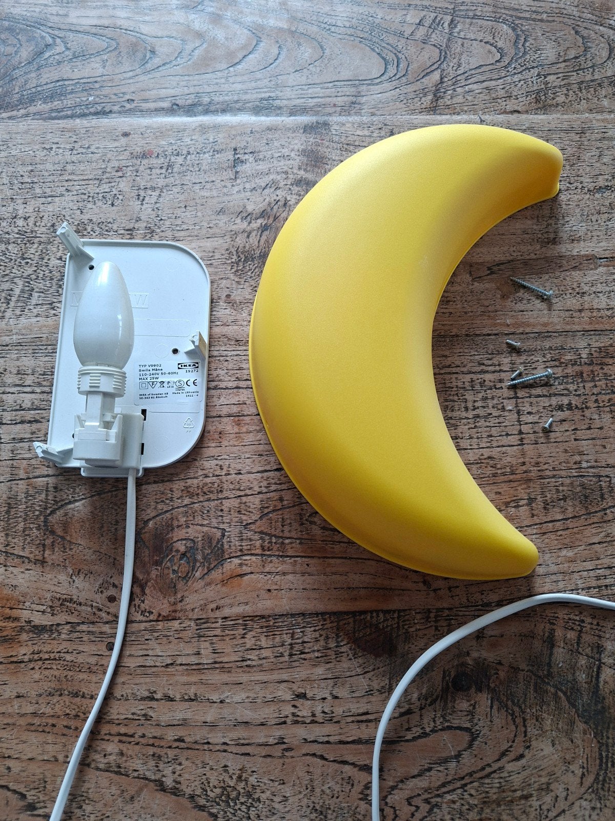 IKEA SMILA MÅNE wandlamp - Gele maanlamp voor kinderkamer, Ophalen, Gebruikt, Kunststof, Geel