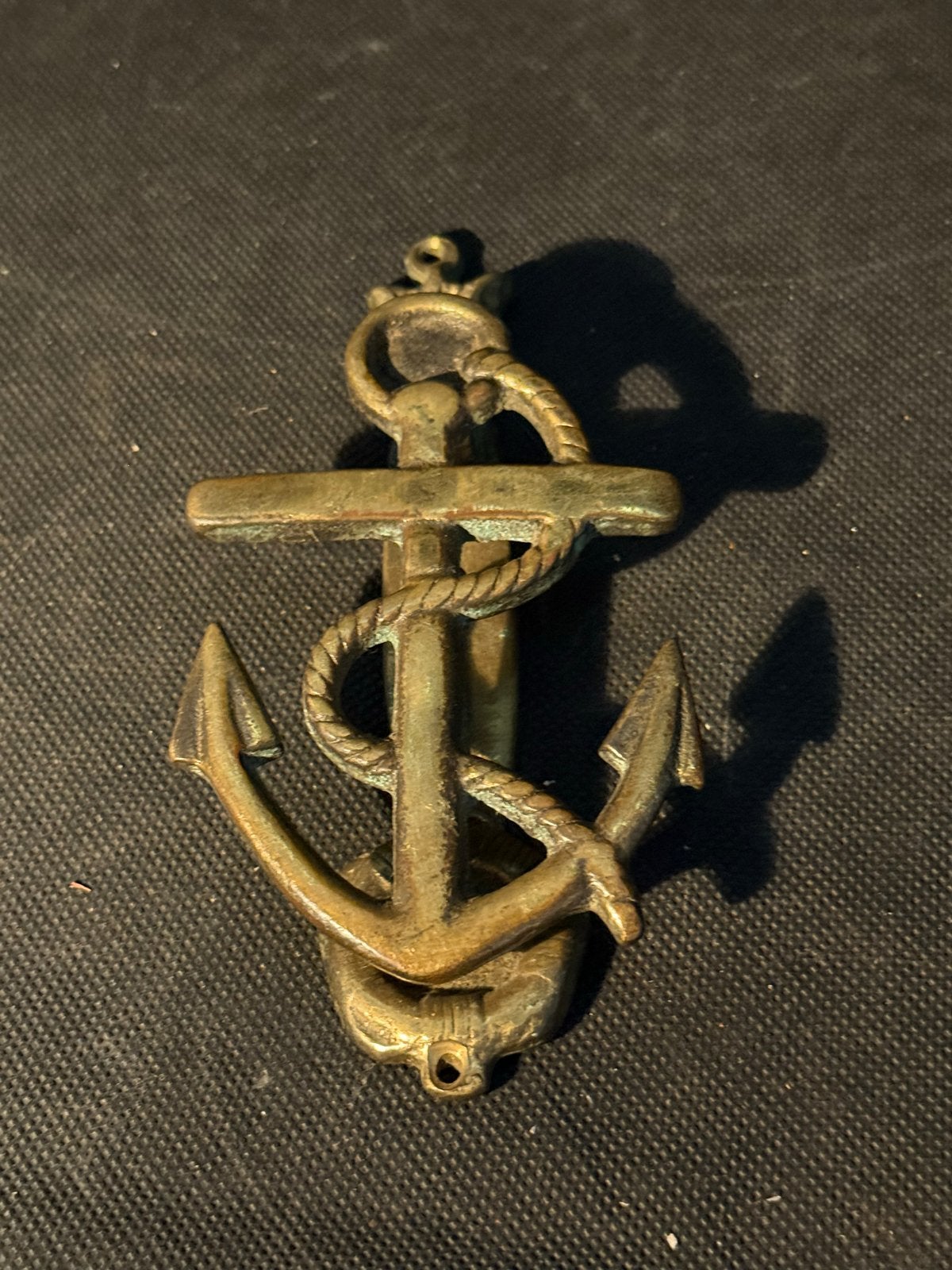 bronzen of messing deurklopper in anker vorm, Ophalen of Verzenden, Brons