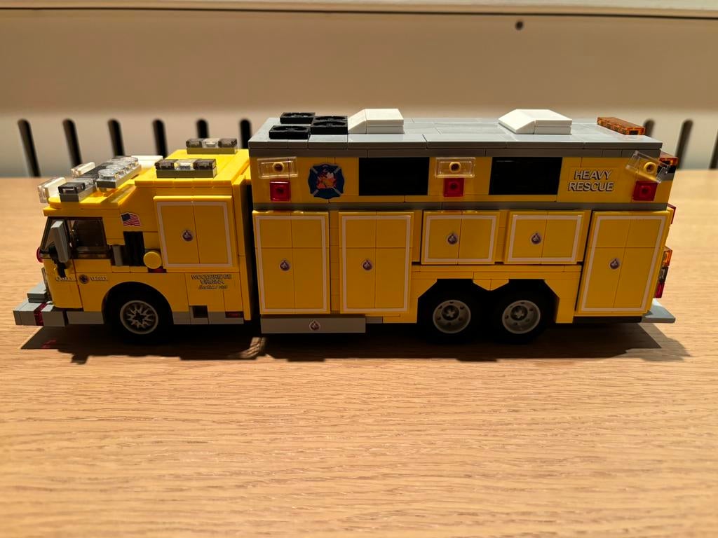 Lego MOC US Fire Rescue geel, MOC (eigen creatie), Overige thema's, Lego, Compleet