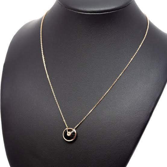Amulette de Cartier Ketting – 18k Goud complete set, Ophalen of Verzenden, Zo goed als nieuw, Met edelsteen, Goud