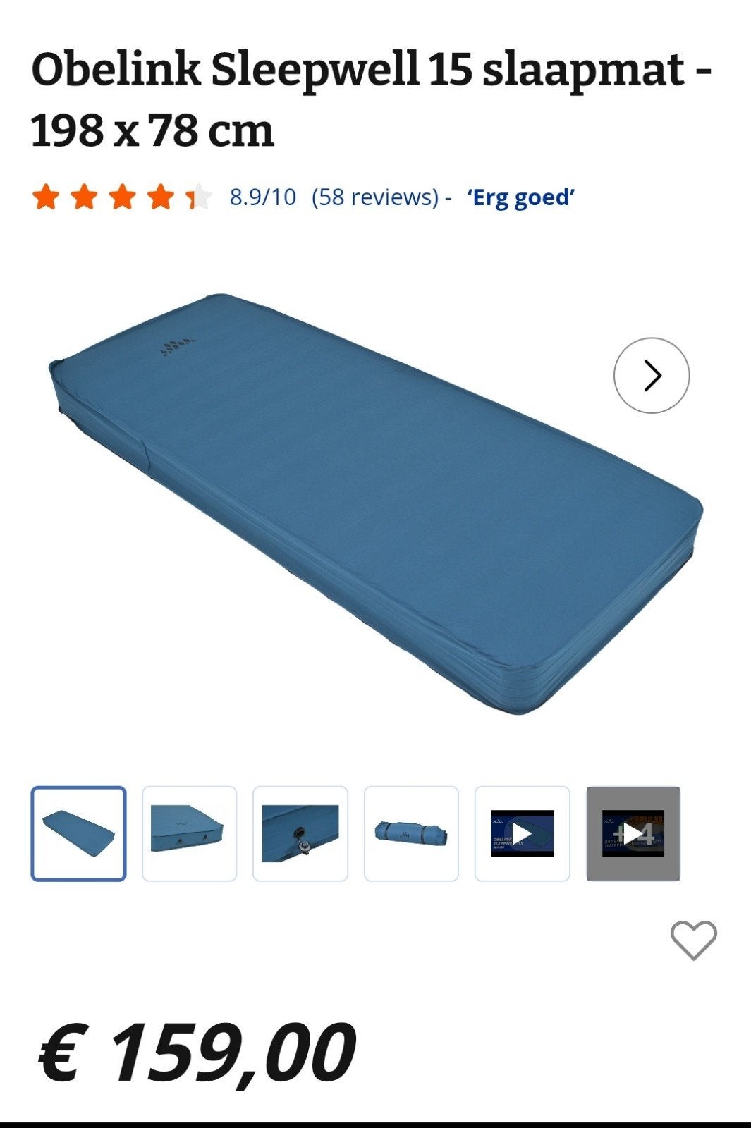 Obelink sleepwell slaapmat 15 cm dik, Ophalen of Verzenden, Nieuw