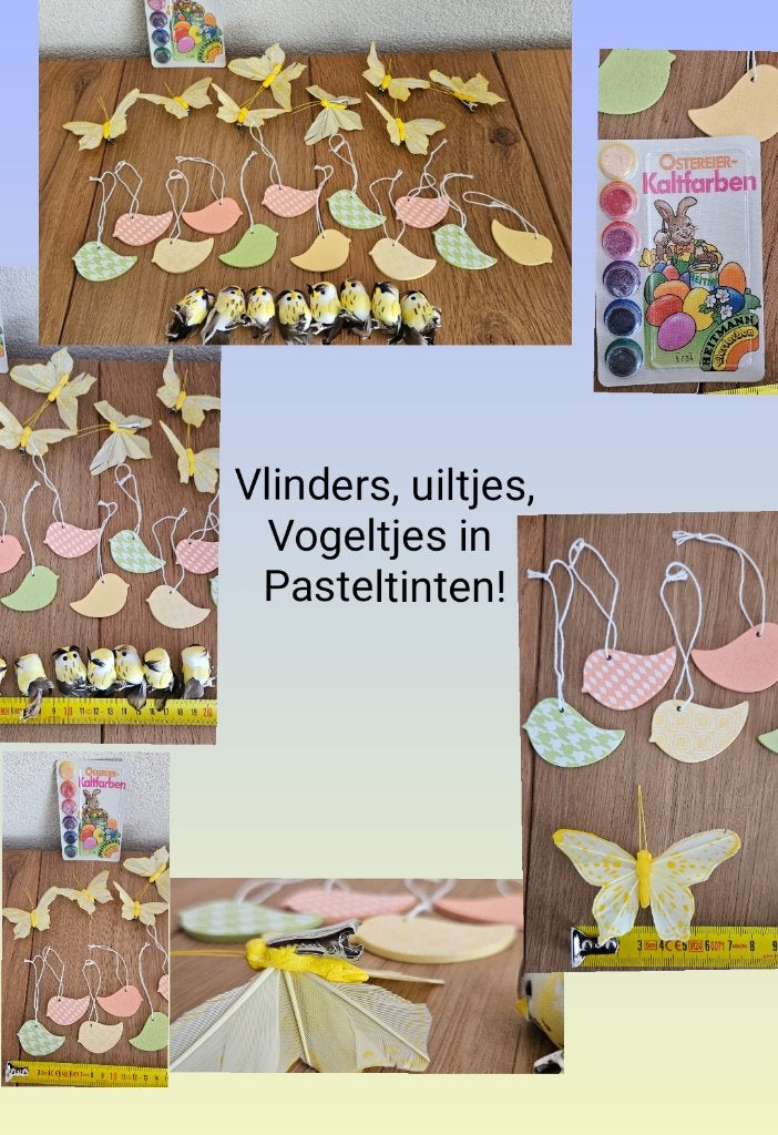 Paasdeco voor takken, blik, beeldjes konijn & beertjes nieuw, Diversen, Ophalen of Verzenden, Nieuw