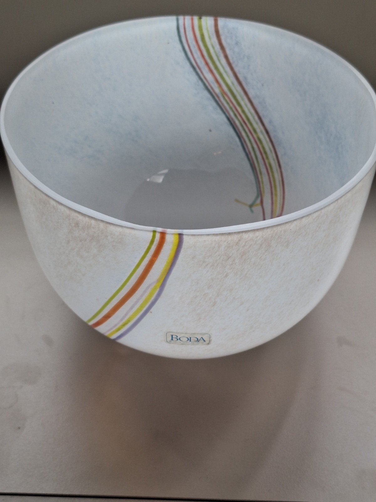 Bertil Vallien-grote kom-Rainbow serie-gesigneerd/gelabeld, Ophalen of Verzenden