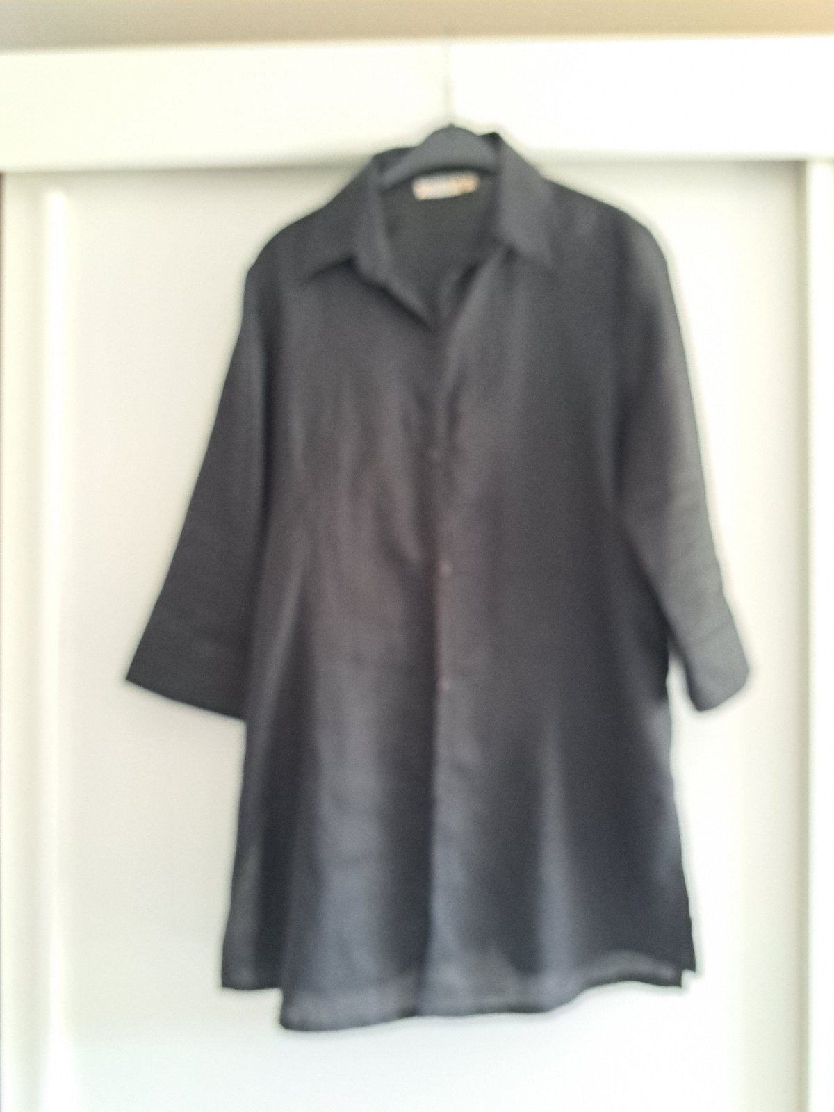 Linnen dames blouse zwart maat 44 - Bijenkorf, Bijenkorf, Ophalen of Verzenden, Maat 42/44 (L), Zwart