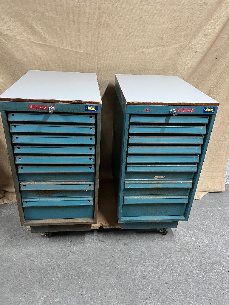 2x Vintage Amerikaanse Tiro clas ladekast gereedschap kast, Ophalen, Minder dan 50 cm, Gebruikt, 5 laden of meer