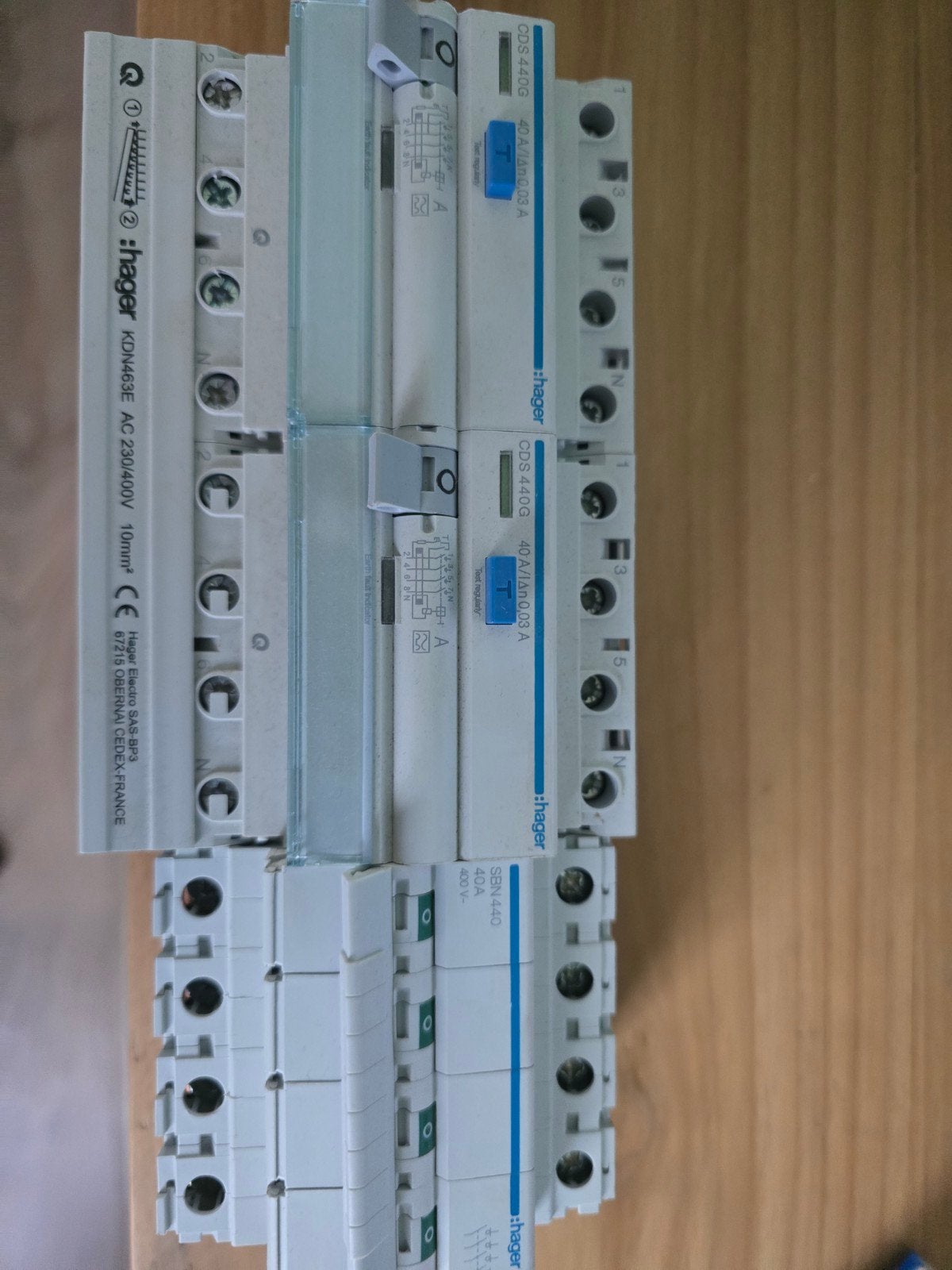 Hager Aardlekschakelaar CDS440G en SBN440, Ophalen, Gebruikt, Hager, Aardlekschakelaar