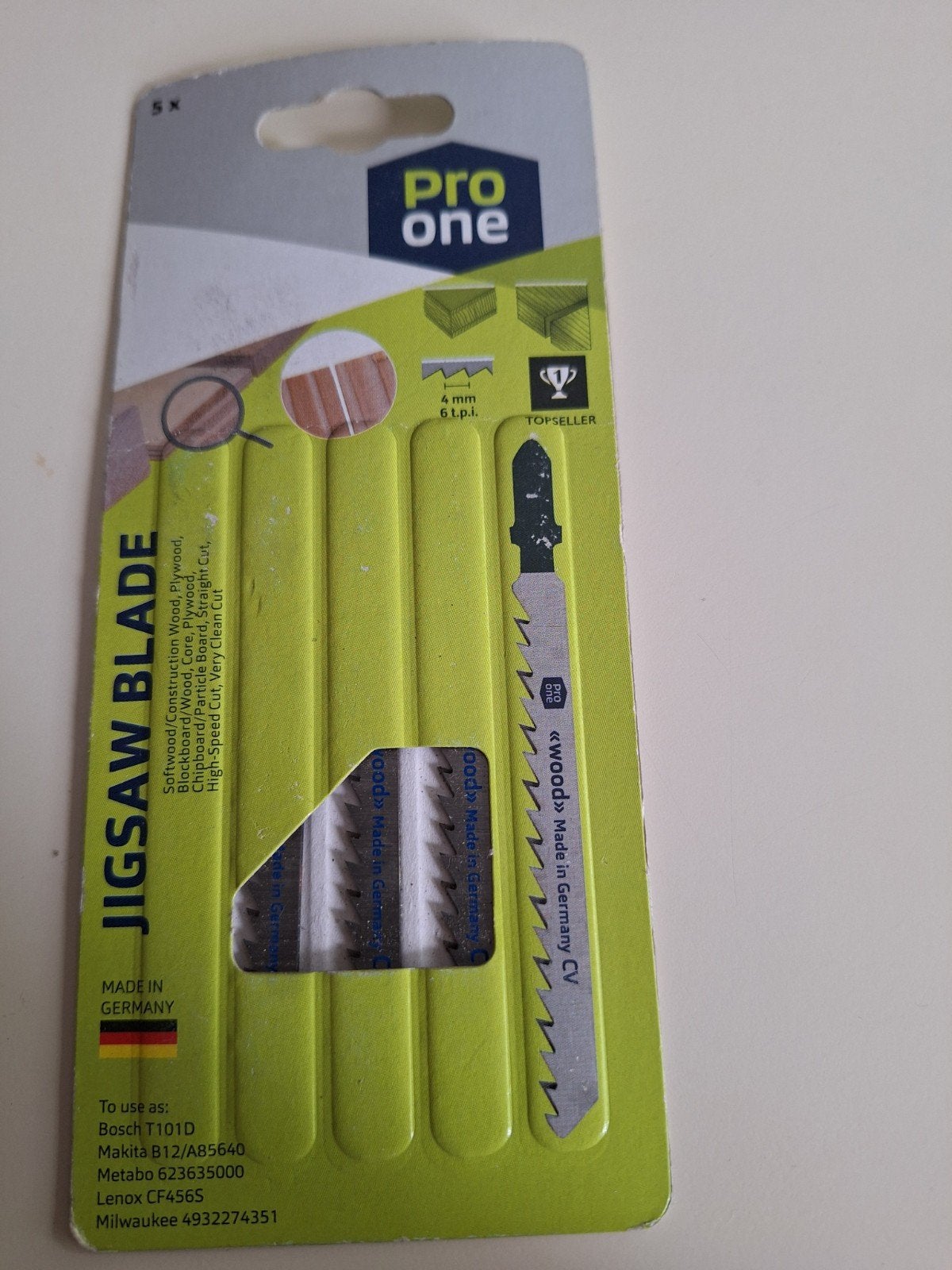 Pro One Decoupeerzaagbladen voor hout (5 stuks), Minder dan 30 mm, Decoupeerzaag, Nieuw, Pro One