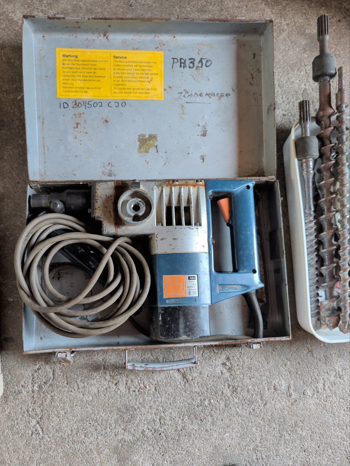 AEG Boorhamer met accessoires en koffer, Doe-het-zelf en Verbouw, Gereedschap | Boormachines, Ophalen, Boor- en/of Breekhamer