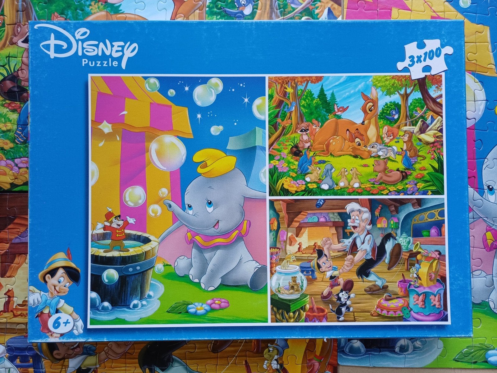 Puzzel 3 x 100 stukjes Disney, Ophalen of Verzenden, Meer dan 50 stukjes, Zo goed als nieuw, 6 jaar of ouder