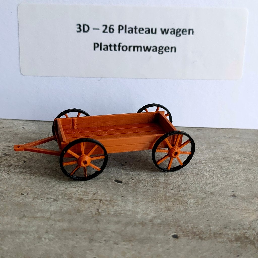 modeltrein 3D – 26 Plateau wagen leeg, Overige merken, Gelijkstroom, Natuur, Nieuw