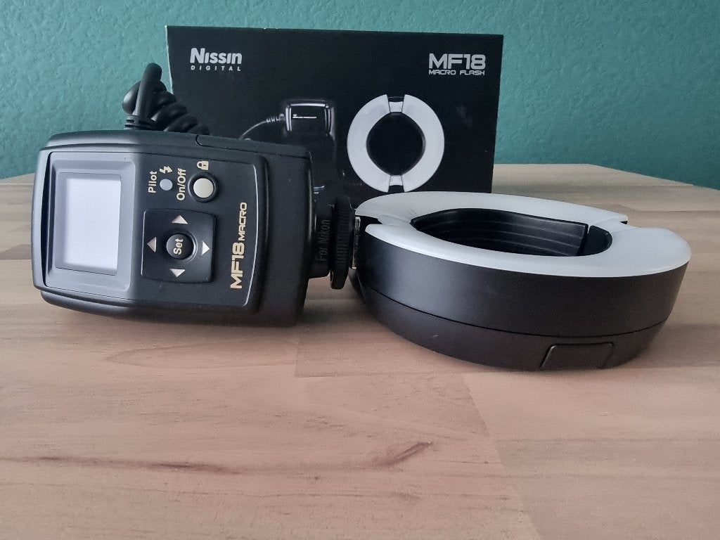 Nissin Digital MF18 Macro Ring Flash, TTL, Zo goed als nieuw, Nikon, Ringflitser