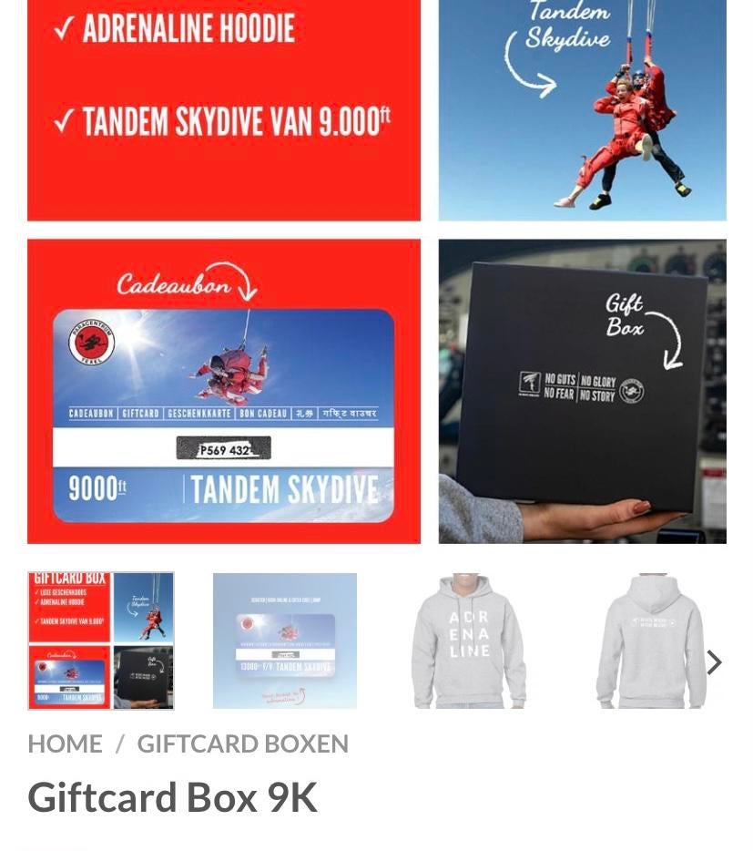 Tandem skydive 9000ft. Sprong, Tickets en Kaartjes, Eén persoon, Cadeaubon, Overige typen