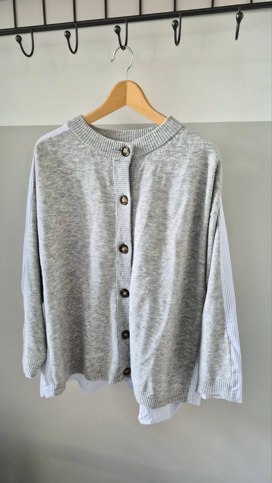 Munthe Blouse/Trui Combinatie Maat 44, Maat 42/44 (L), Ophalen of Verzenden, Grijs, Gedragen
