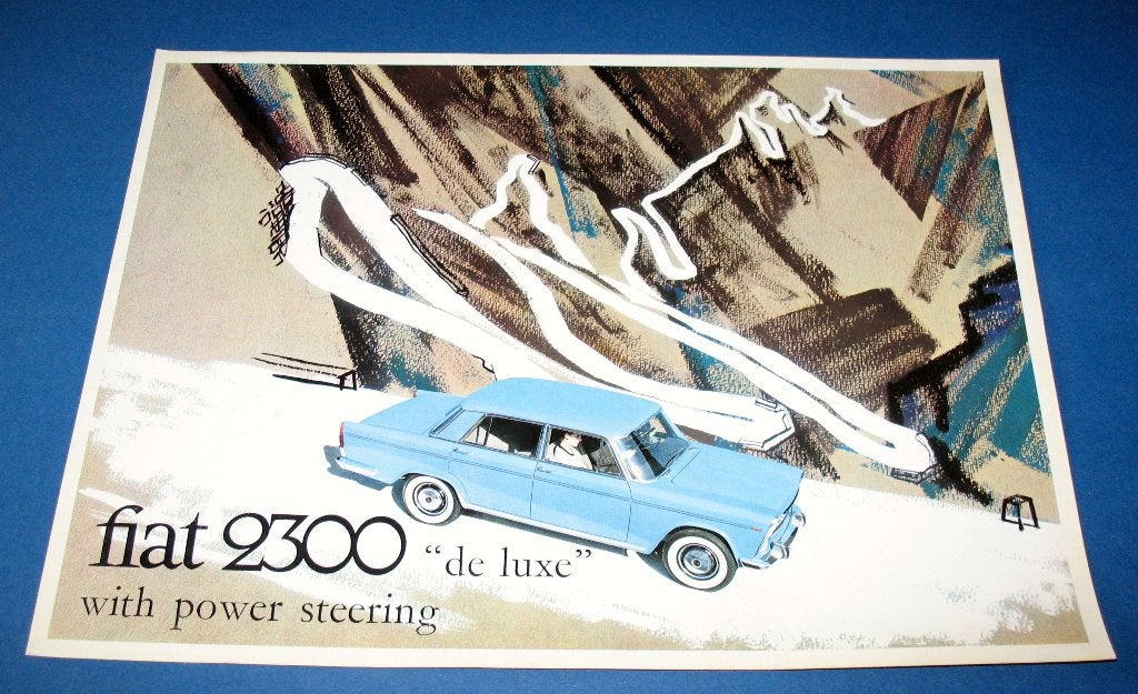 Foldertje 1 vel Fiat 2300 de luxe with power steering, Ophalen of Verzenden, Zo goed als nieuw, Overige merken, Fiat