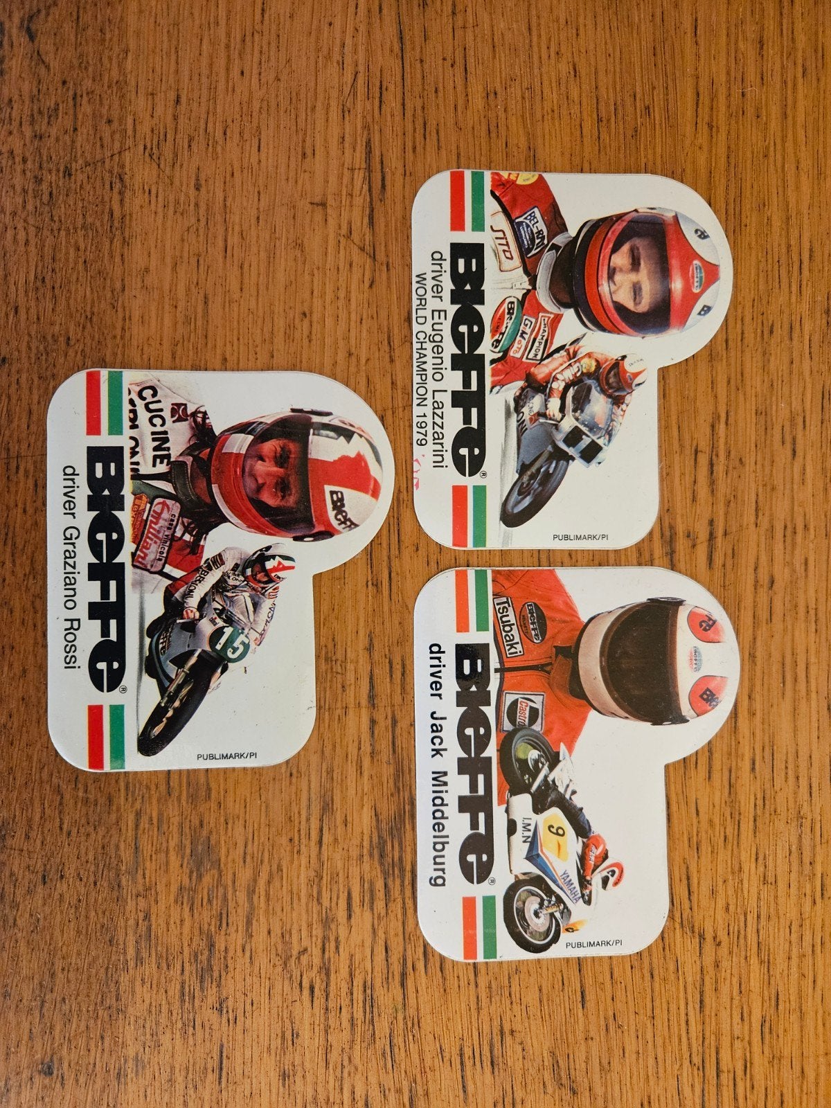 Bieffe stickers G. Rossi Jack Middelburg E.Lazzarini 1979/80, Ophalen of Verzenden