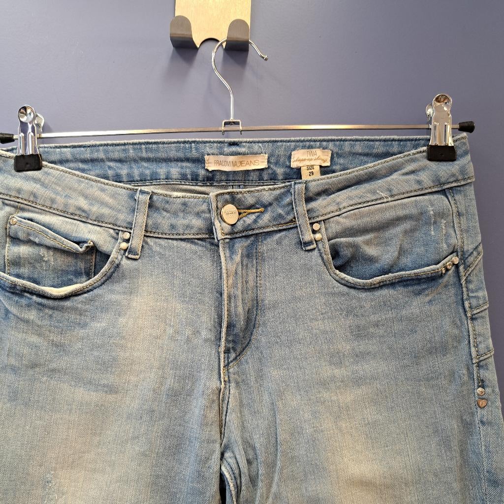 Fracomina Tina shape up skinny jeans + pareltjes 29 S 42893, Kleding | Dames, Spijkerbroeken en Jeans, Fracomina, Blauw, ., Ophalen of Verzenden