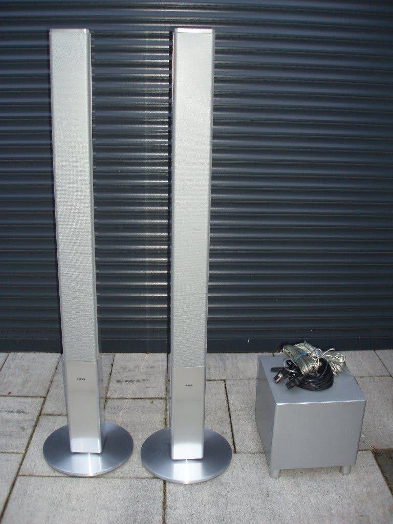 Loewe Individual sound L1 sub met twee luidsprekers, Inclusief kabels, Subwoofer, Zo goed als nieuw, Ophalen