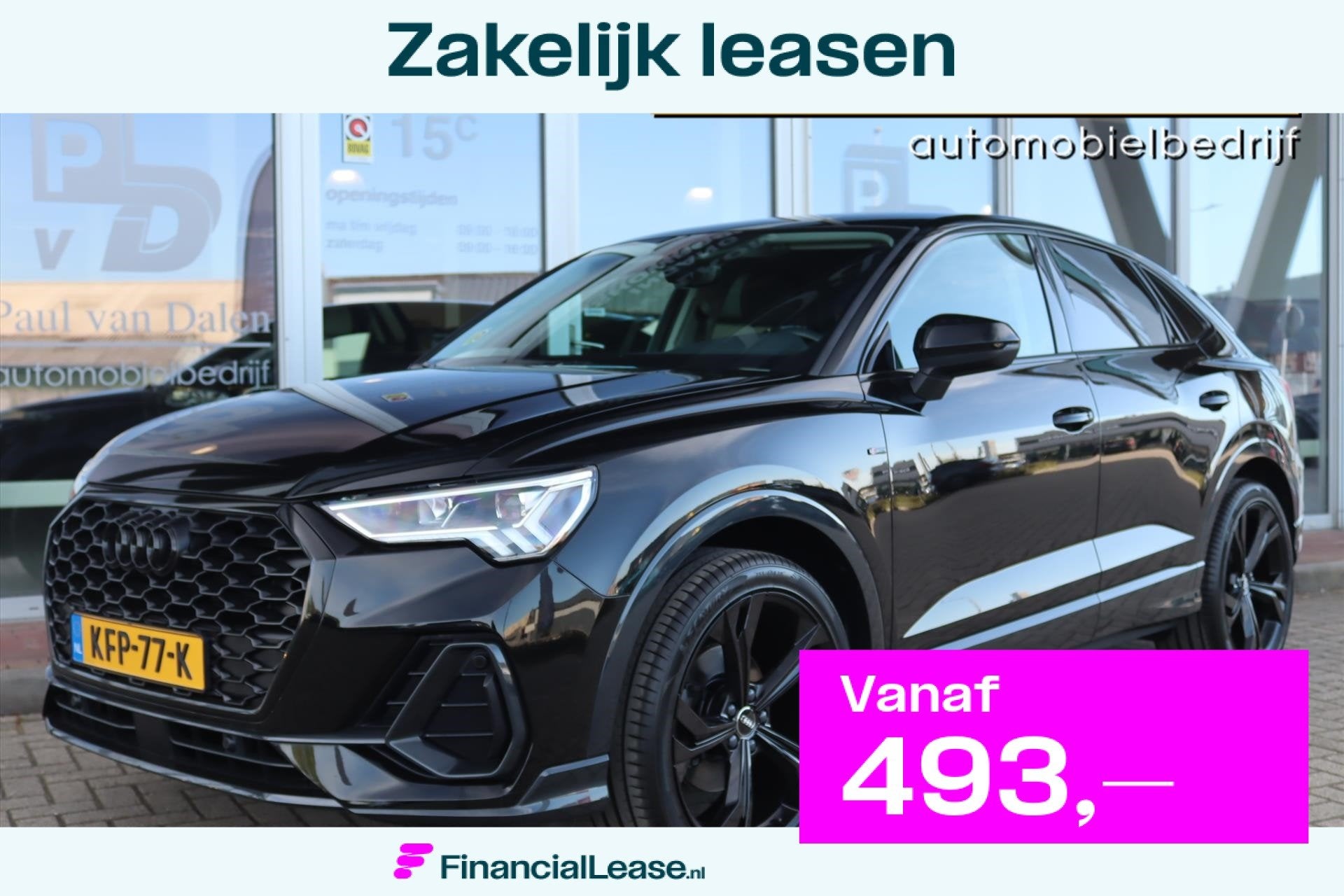 Audi Q3 Sportback 35TFSI 150PK AUTOMAAT BLACK E.D. Navi | Ca, 4 cilinders, 150 pk, 1505 kg, Zwart