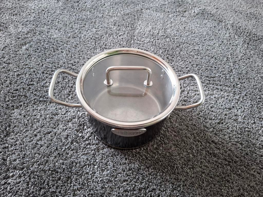 Boretti Kookpan Zwart met Deksel, Kookpan of Snelkookpan, Gebruikt, Ophalen of Verzenden, Rvs