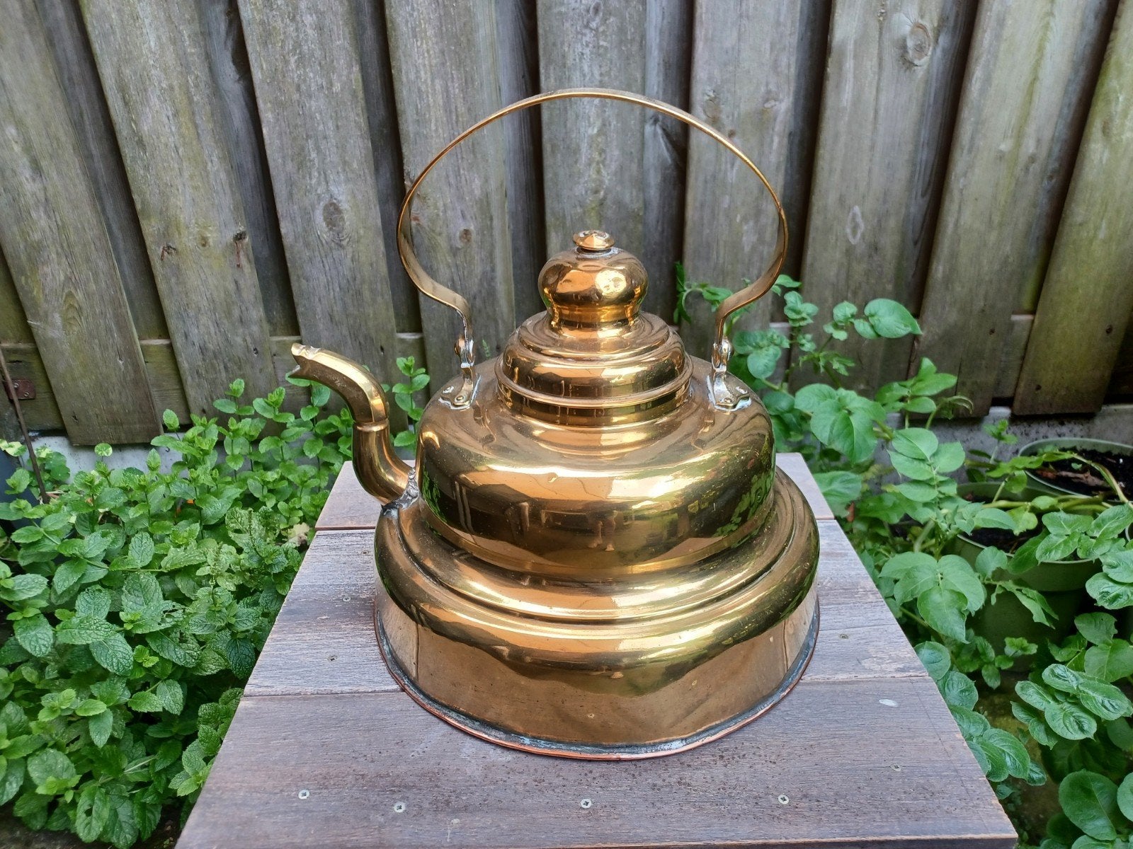 Antieke koperen chocoladeketel waterketel  ketel 36 cm hoog, Ophalen of Verzenden