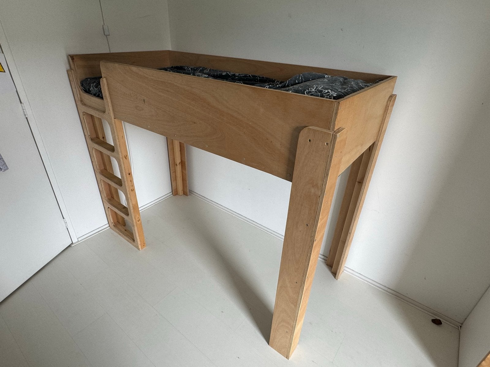 Stevige houten halfhoogslaper met lattenbodem, Ophalen, Gebruikt, Minder dan 160 cm, 190 cm of minder