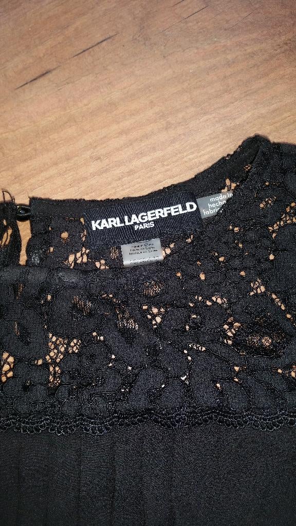 Blouse: Karl lagerfeld Paris blouse kleur zwart XS  100%, Ophalen, Zo goed als nieuw, Maat 34 (XS) of kleiner, Zwart