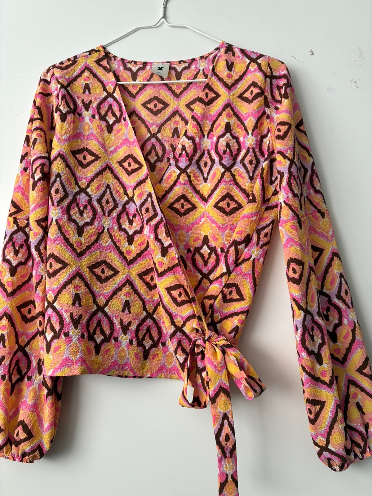 Bloes festival vakantie roze geel bruin dessin tuniek mt S/M, Maat 38/40 (M), Meerkleurig, Nieuw, Ophalen of Verzenden