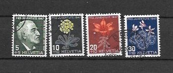 1947 Complete serie Pro Juventute 1947, Postzegels en Munten, Ophalen of Verzenden, Gestempeld