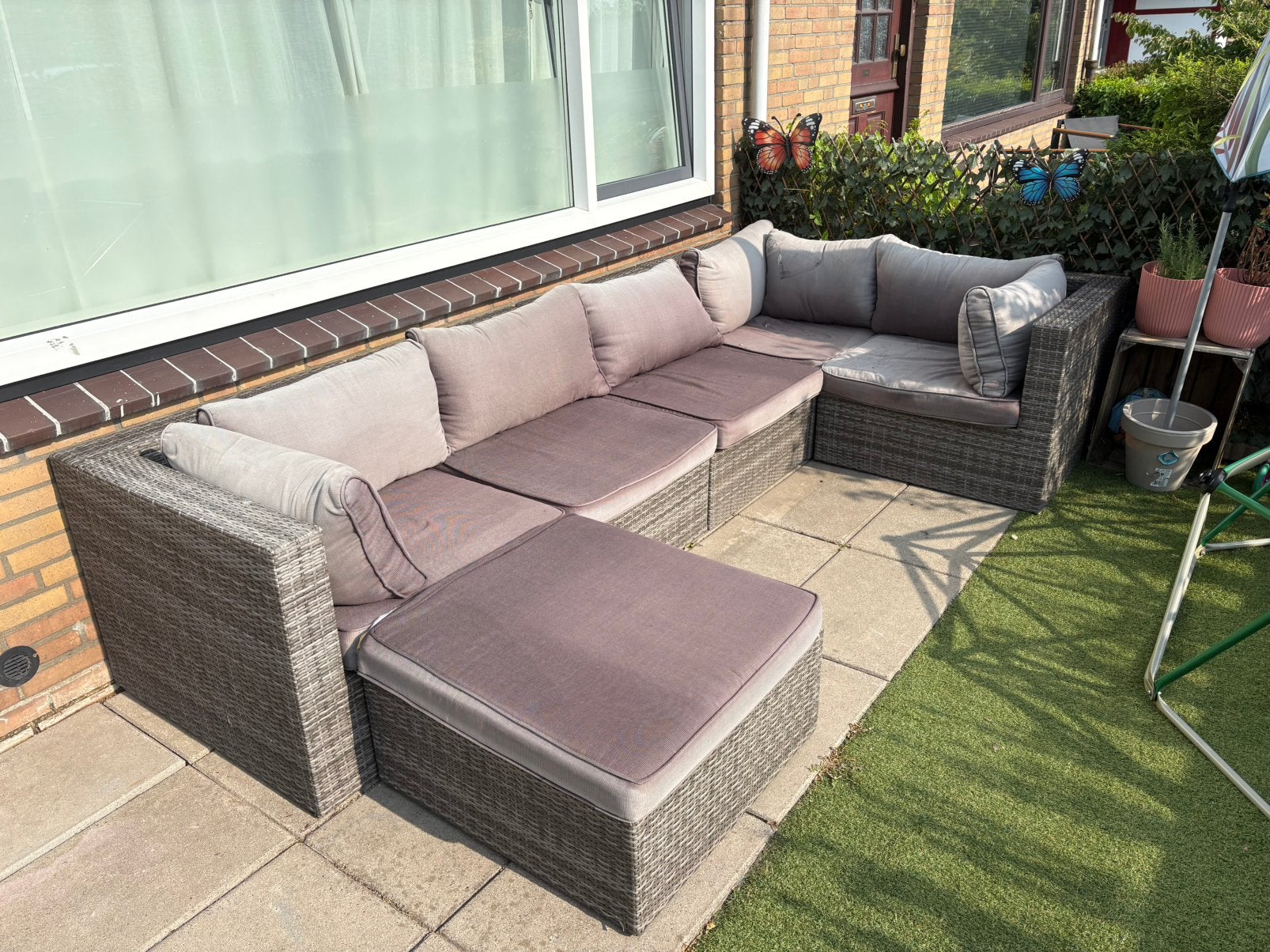 Loungeset, Tuin en Terras, Ophalen, Zo goed als nieuw, Wicker