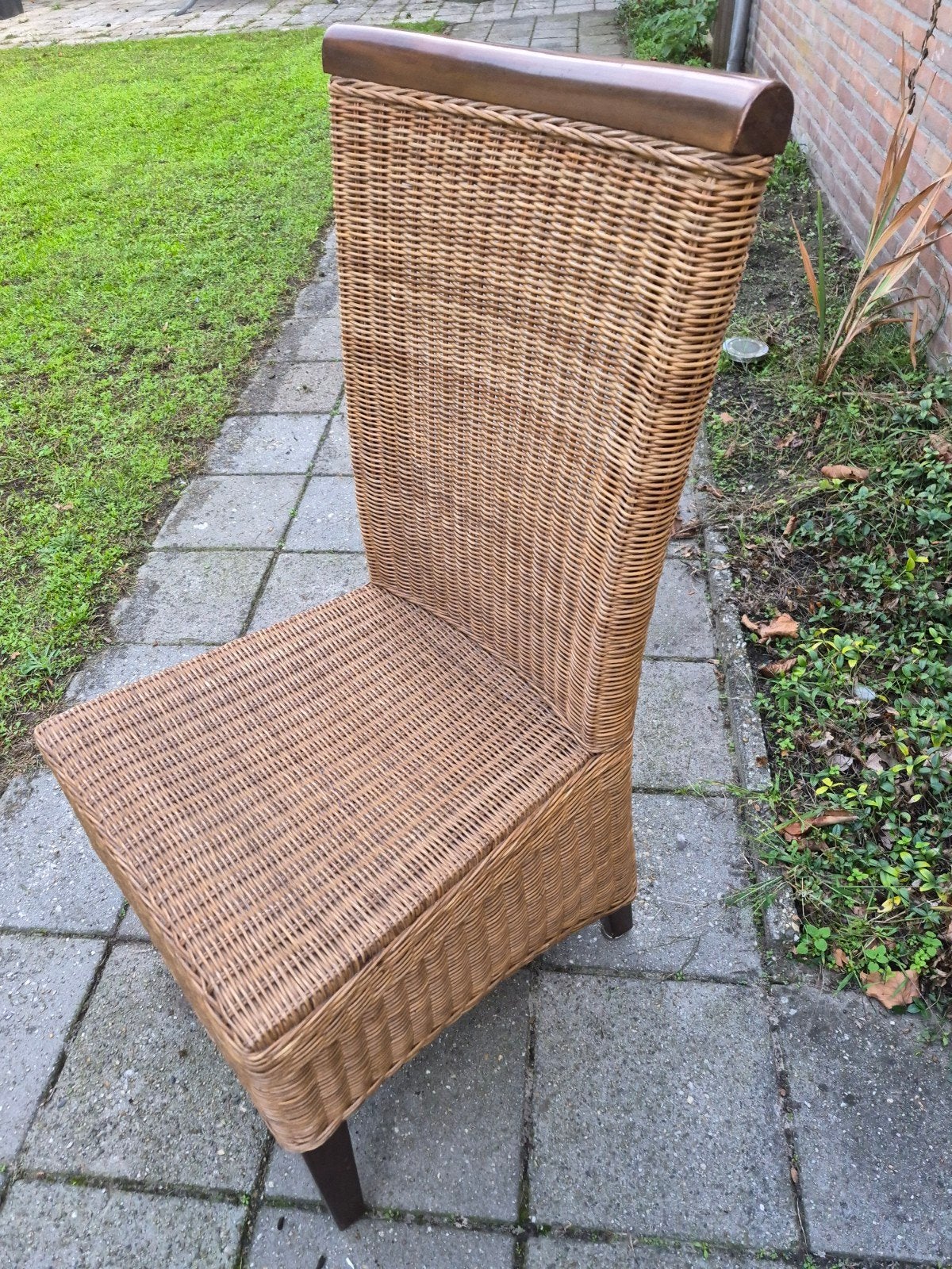 Rieten eetkamerstoelen ( 6 stuks), Ophalen, Gebruikt, Bruin, Landelijke, Bohemian stijl