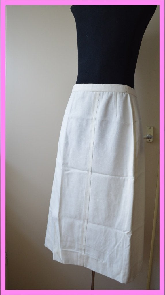 Witte creme linnen rok Toetenel, Kleding | Dames, Rokken, Ophalen of Verzenden, Zo goed als nieuw, Wit, Onder de knie