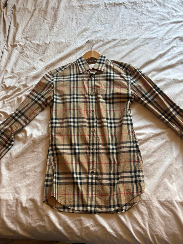 Burberry overhemd met ruitpatroon XS, Ophalen of Verzenden, Gedragen, Beige, Halswijdte 38 (S) of kleiner