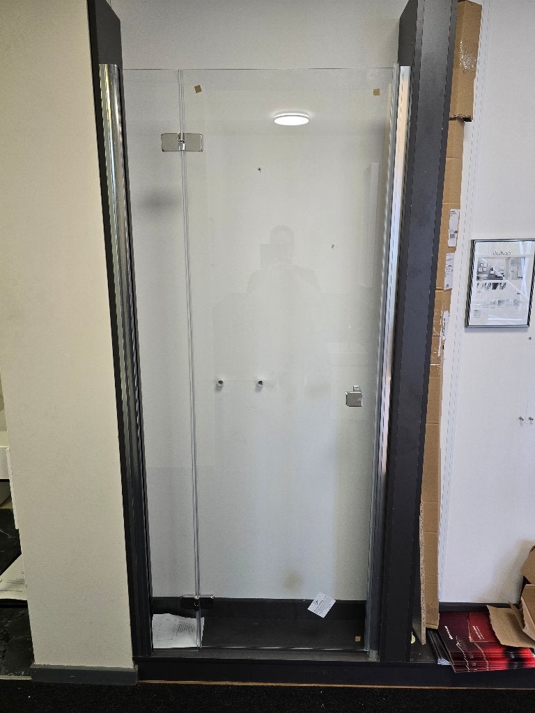 Novellini Brera nisdeur 90 cm douchedeur  met vast deel