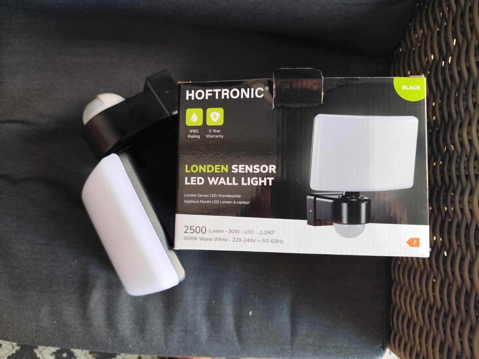 HofTronic Londen Sensor LED Wandlamp - 30W, 2500 Lumen, Kunststof, Led, Minder dan 50 watt, Wandlamp