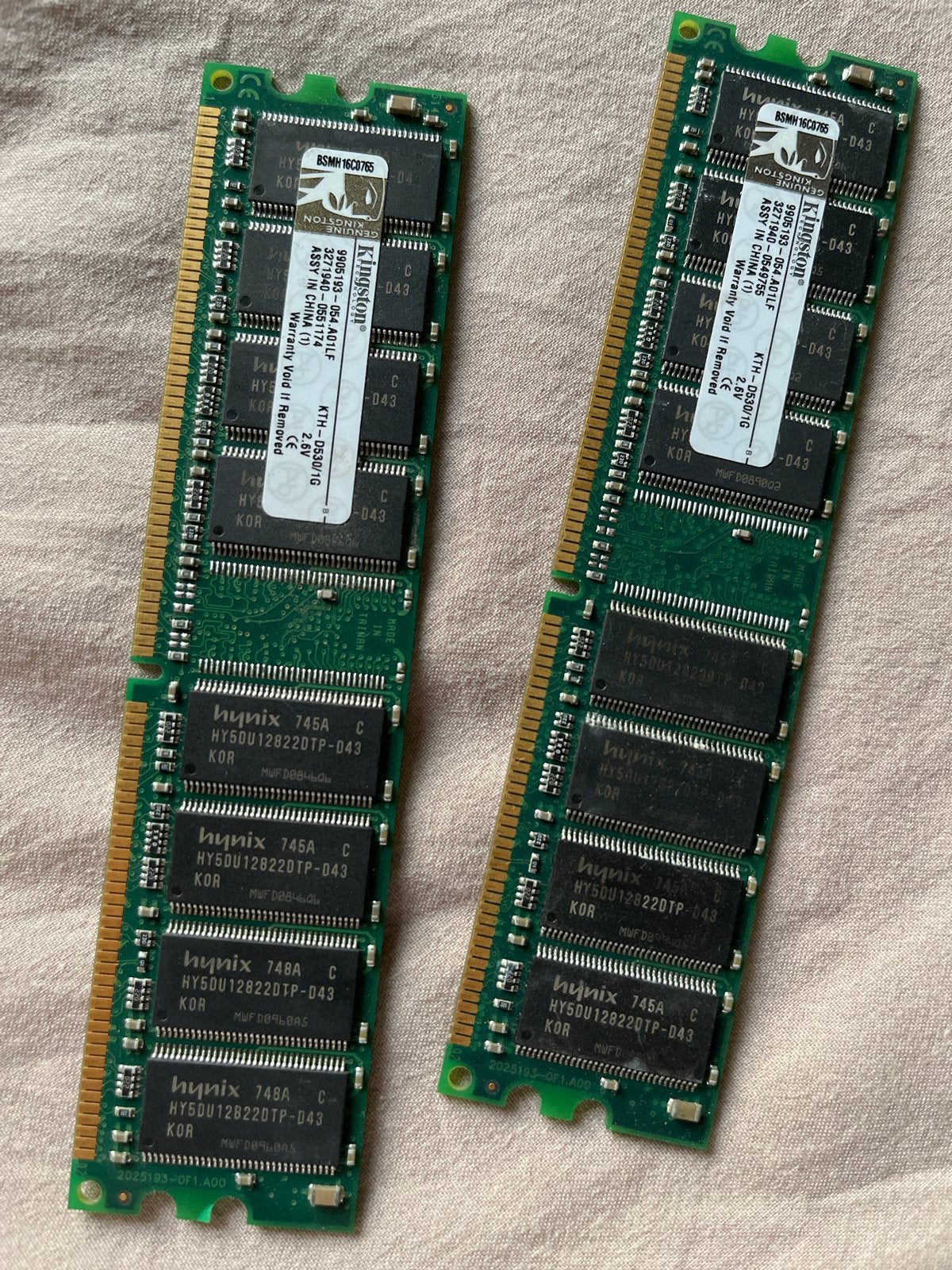 Kingston 1 GB DDR400 PC3200 RAM (2 stuks), Ophalen, Gebruikt, DDR, Desktop