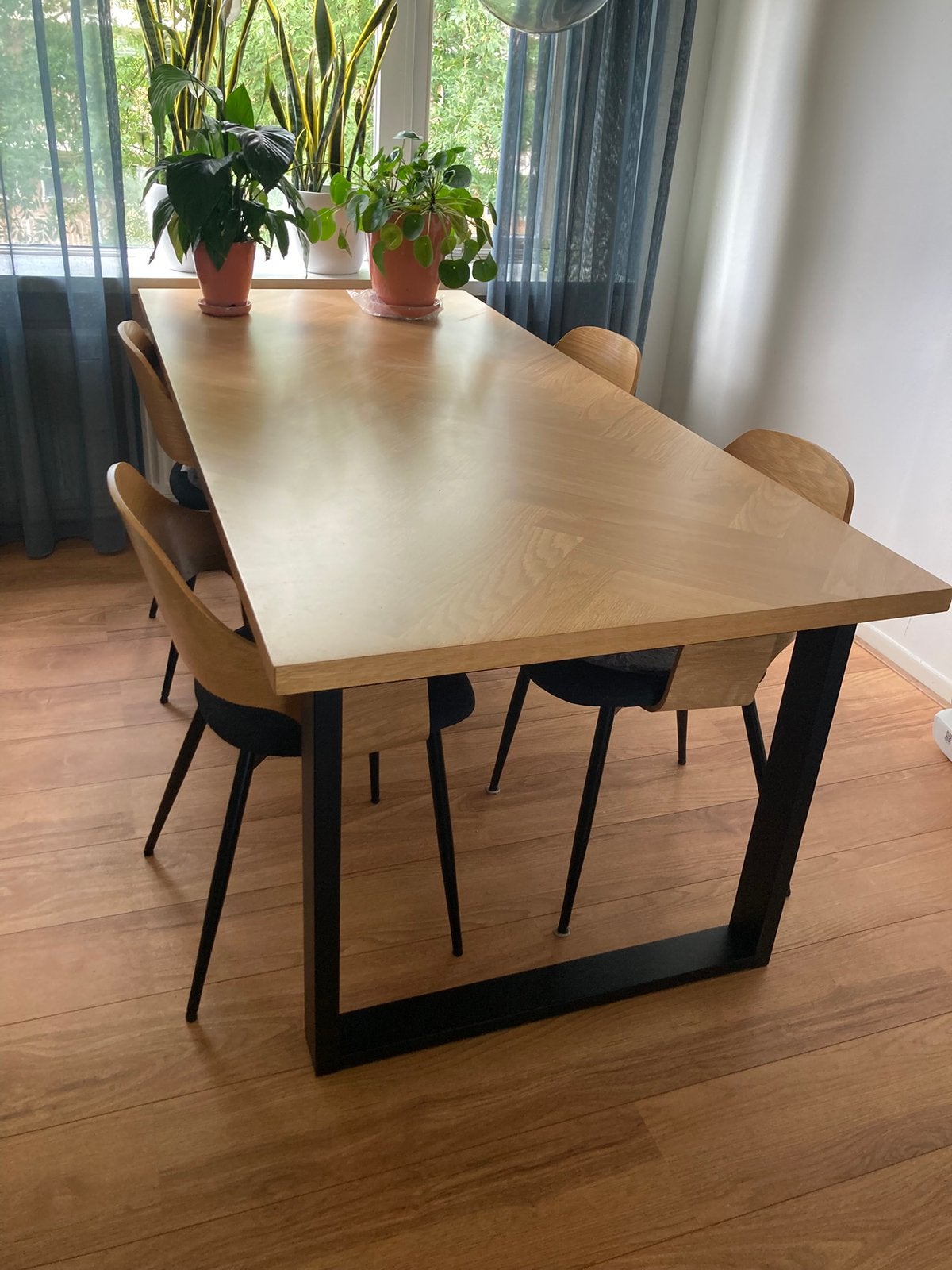 Eetkamertafel visgraat, Huis en Inrichting, Tafels | Eettafels, Ophalen, 200 cm of meer, 50 tot 100 cm, Zo goed als nieuw