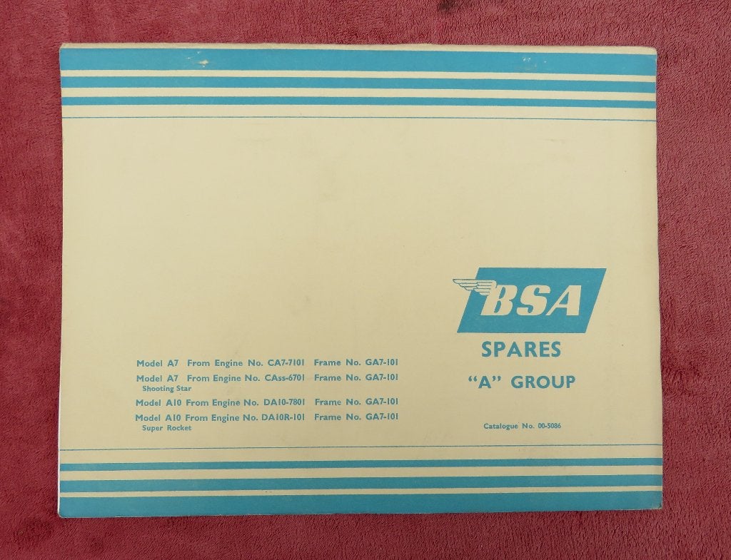 BSA A7 en A10 onderdelenboek. 1960, Ophalen of Verzenden, Overige merken
