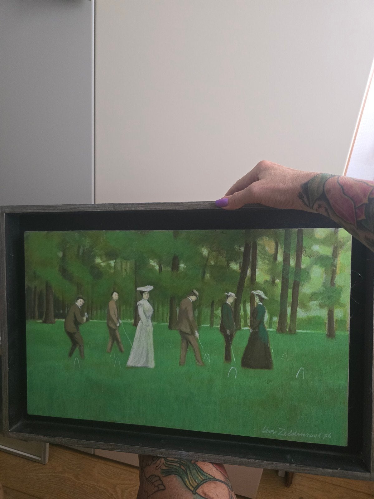 Leon Zeldenrust,
Croquet 50 x 30,5 cm, Antiek en Kunst, Ophalen