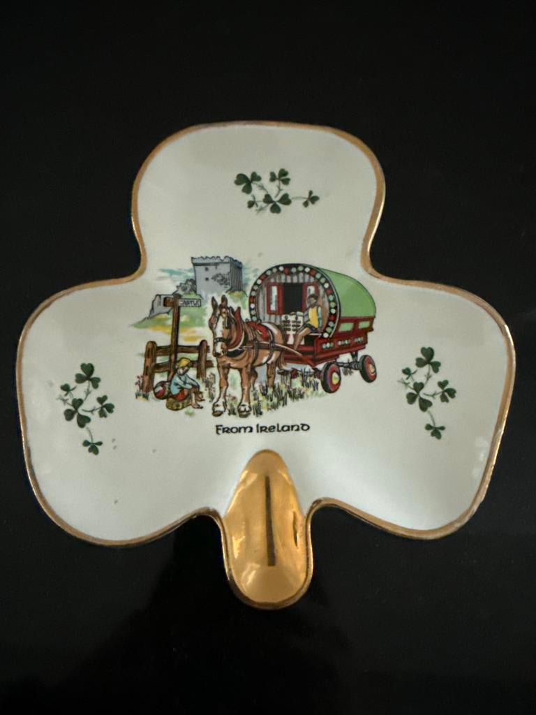 Iers klaverblad schaaltje met afbeelding, Ophalen of Verzenden