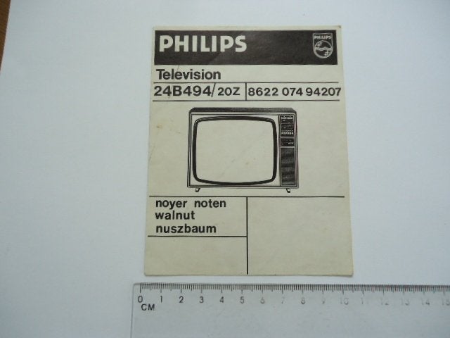 sticker oud Philips Walnoten hout tv televisie vintage noten, Verzamelen, Verzenden, Zo goed als nieuw, Bedrijf of Vereniging