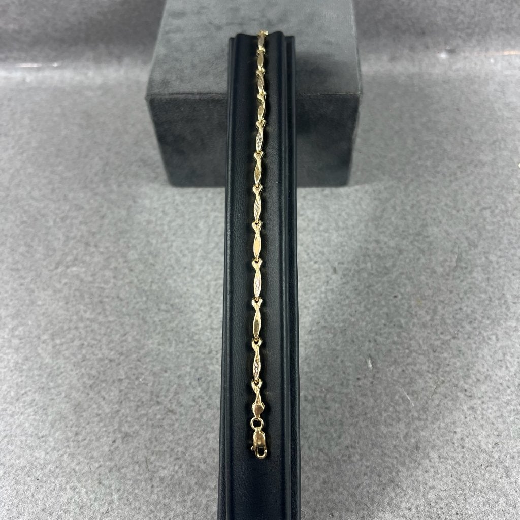 Gouden Armband | 14k | 3,5g | fantasieband | 19cm | 416543, Sieraden, Tassen en Uiterlijk, Ophalen of Verzenden, Gebruikt, Goud