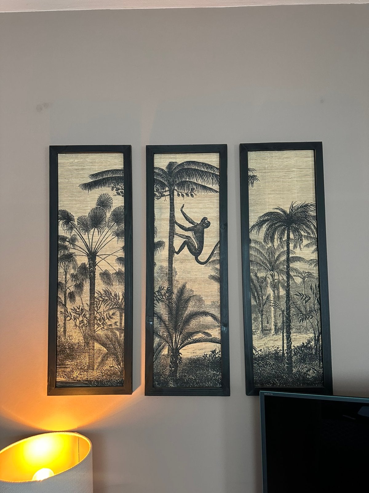 Set van 3 tropische wandpanelen / jungle wanddecoratie, Ophalen, Zo goed als nieuw
