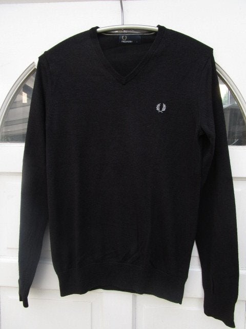 Mooie diepzwarte Fred Perry trui, maat  S, Ophalen, Zo goed als nieuw, Zwart, Fred Perry