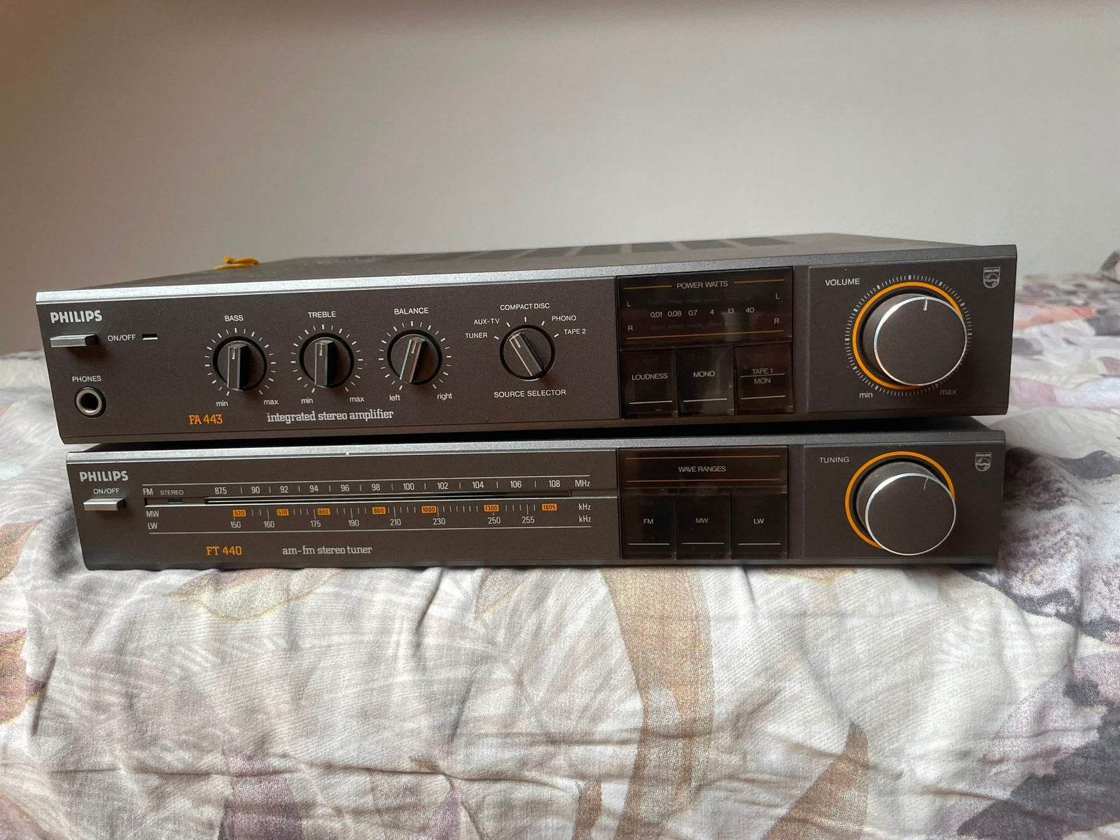 Tuner Philips FT 440 en versterker Philips FA443, Ophalen, Gebruikt