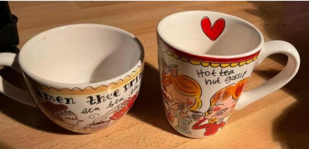 2 grote theekoppen van Blond Amsterdam, Ophalen of Verzenden, Zo goed als nieuw, Aardewerk