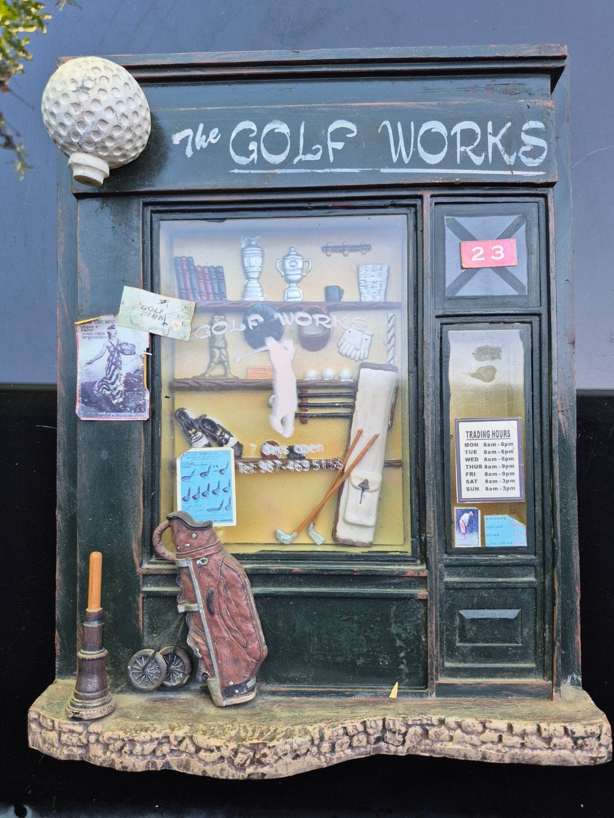 Decoratief Golf winkel Diorama  - Vintage Stijl 40 x 30 cm, Ophalen of Verzenden, Gebruikt