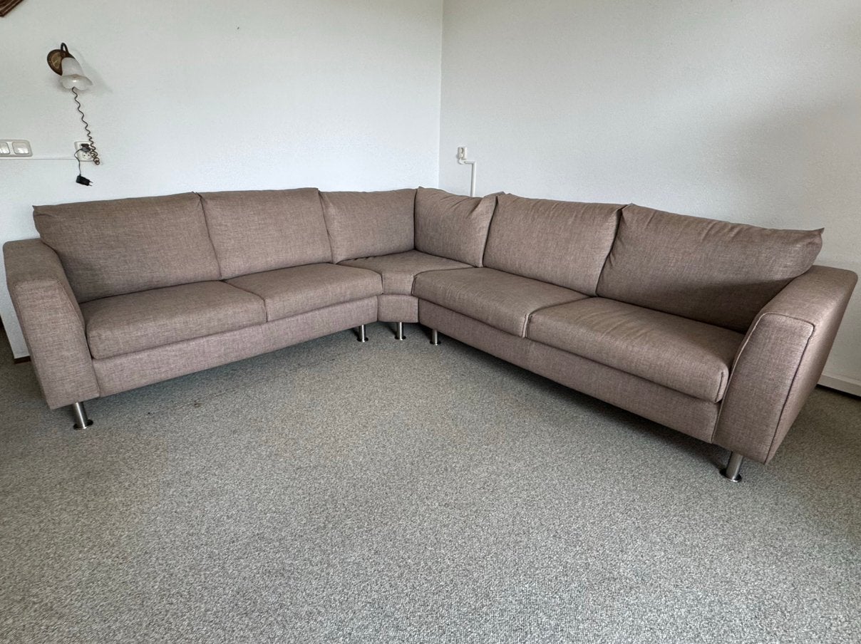 Woonkamerbank beige/bruin (z.g.a.n), Huis en Inrichting, Banken | Bankstellen, Ophalen, Zo goed als nieuw